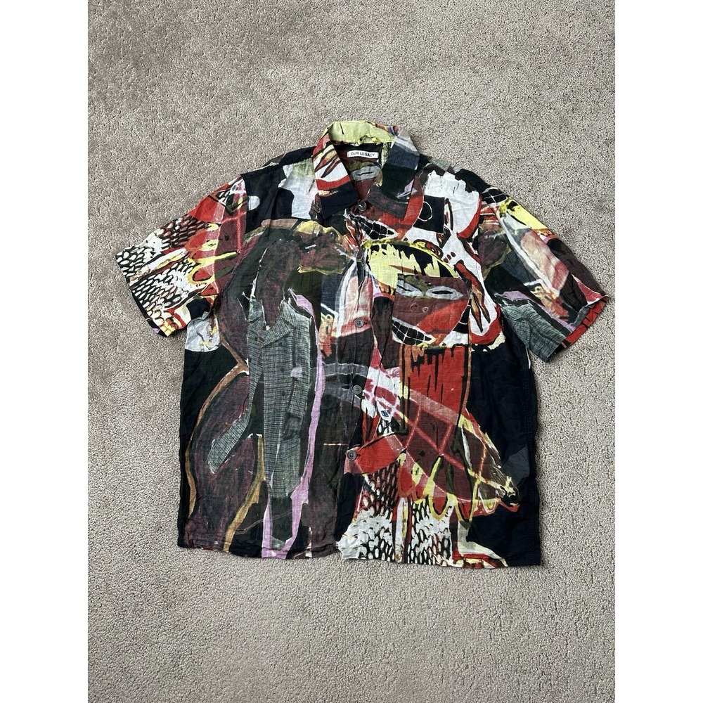 Mens Shirt Our Legacy Box Peace Basquiat Style Made Portugal, Size US M